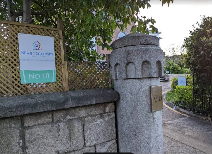 Leeson Park NHI No. 10 Entrance Sign on Stone Pillar